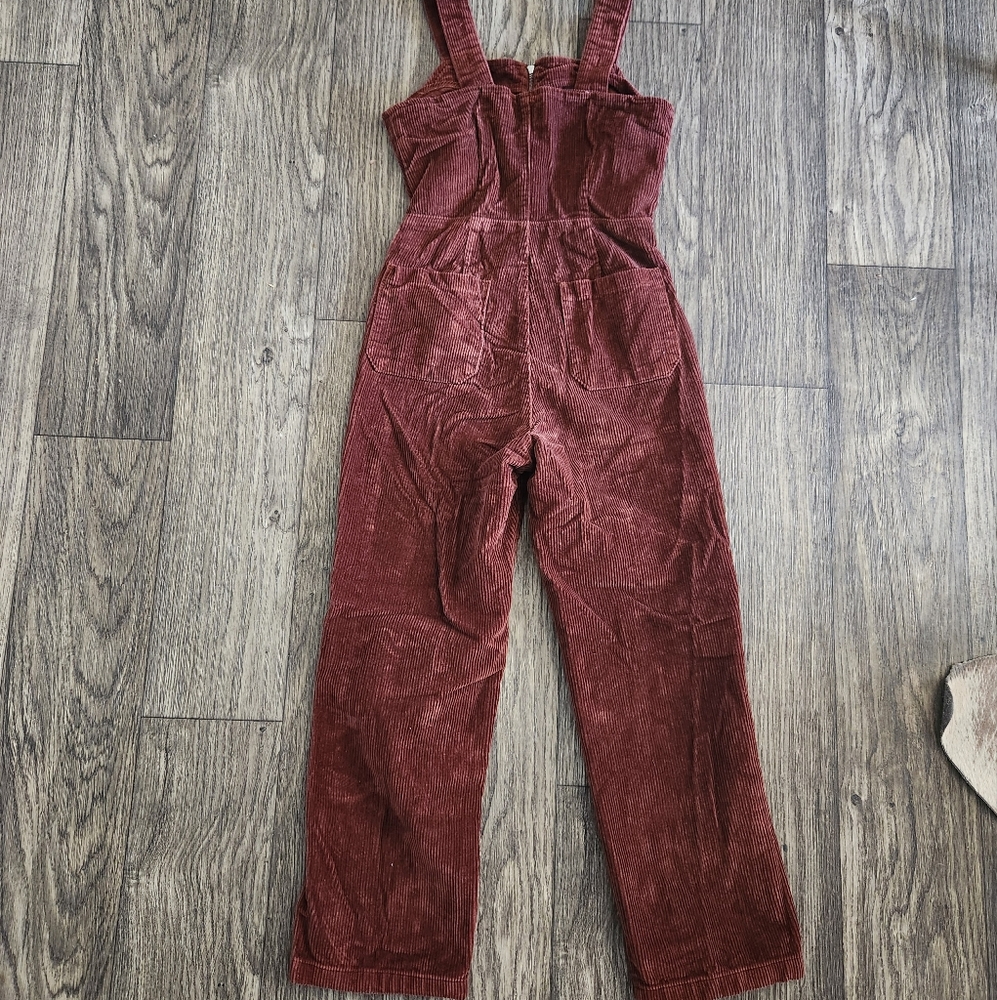 Free People Luna Corduroy Jumpsuit Overalls Size 4 - Picture 10 of 13